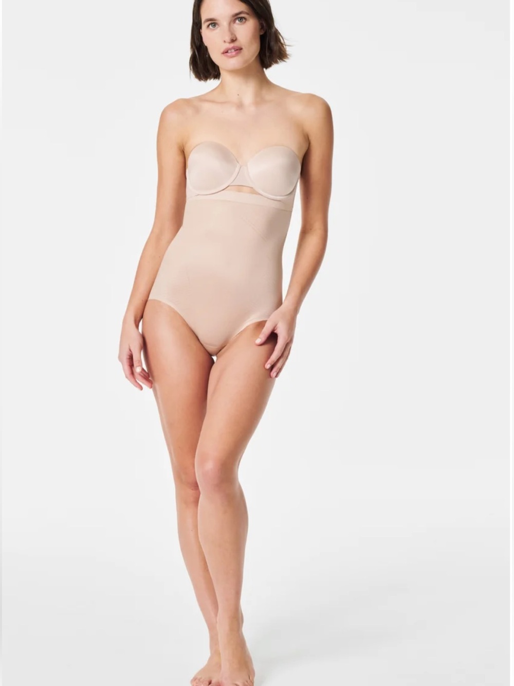 SPANX Sculpt Oncore Strapless High-Waist Shaping Bodysuit - Beige Size 3X